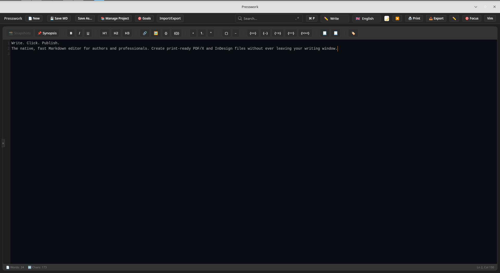Presswork screenshot